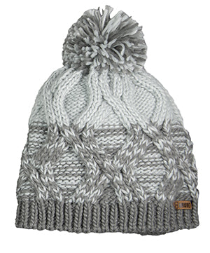 Broner 87-277 Thermafrost Cable Knit Beanie, Pom Top Grey/Mint