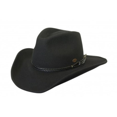 Conner Hats Men's Outlaw Western Shapeable Wool Hat, Black, XL