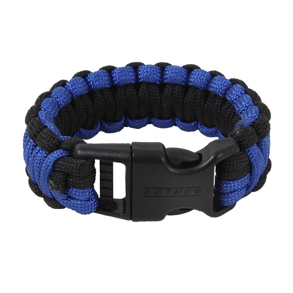 Rothco 973 Deluxe Paracord Bracelet Royal Blue/Black 9”