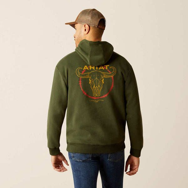 Ariat 10052461 Barbwire / Skull Hoodie -Dark Green