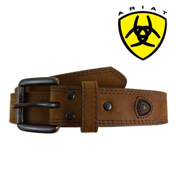 Ariat A1012702 Mens Distressed Double Stitch Logo Belt