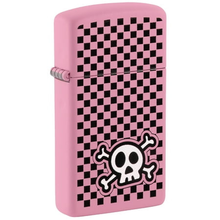 Zippo: Pink Checkered Skull