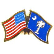 PINS- USA/SOUTH CAROLINA (CROSS FLAGS) (1-1/8")