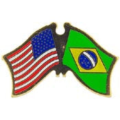 PINS- USA/BRAZIL (CROSS FLAGS) (1-1/8")