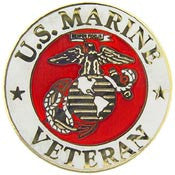 PINS- USMC Marine Core LOGO,VETERAN (1")