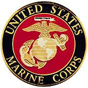 PINS- USMC Marine Core LOGO E (REG) (SLV/GLD) (1")