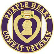 PINS- PURPLE HEART, COMBAT VETERAN (1")