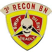 PINS- USMC, Marine Core 003RD RECON.BN. W/YELLOW (1")