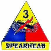 PINS- ARMY, 003RD ARM.DIV. SPEARHEAD (1")