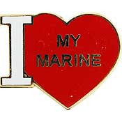 PINS- USMC, Marine Core I HEART MY MARIN (1")