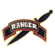 PINS- ARMY, RANGER, TAB, KNIFE (1")