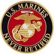 PINS- USMC Marine Core LOGO,NEVER RET. (1")