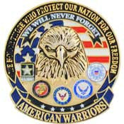 PIN-AMERICAN WARRIORS (1-1/8")