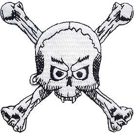 PATCHES: SKULL & BONES, FANGS (3-1/4")